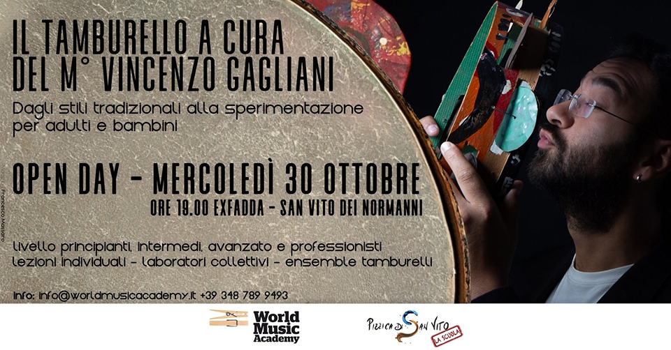 open day, tamburello, tradizione, sperimentale, funk, rock, blues, jazz