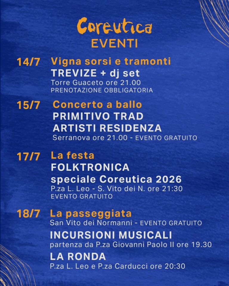 Gli eventi di Coreutica 2026
