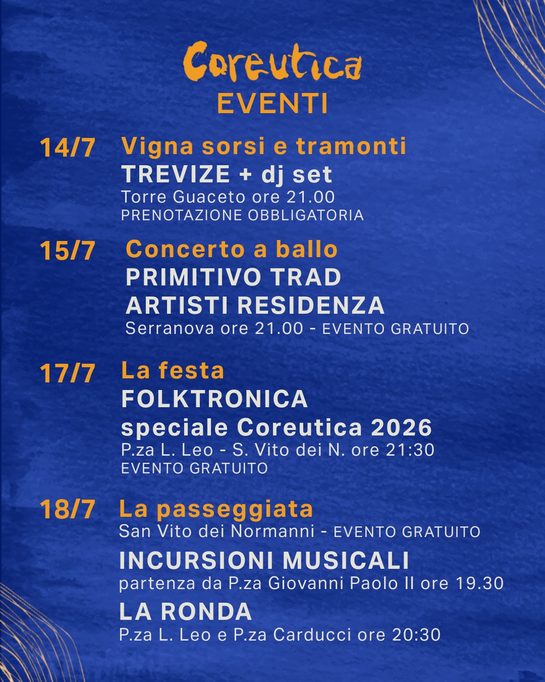 Al momento stai visualizzando Gli eventi di Coreutica 2026